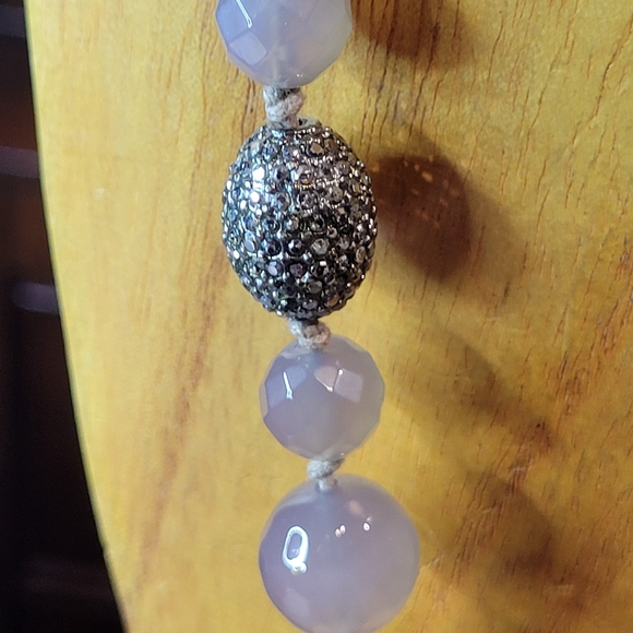 Chico's Black Label Beaded Tassel Necklace w/ Faceted Glass and Rhinestone Beads - Picture 3 of 12